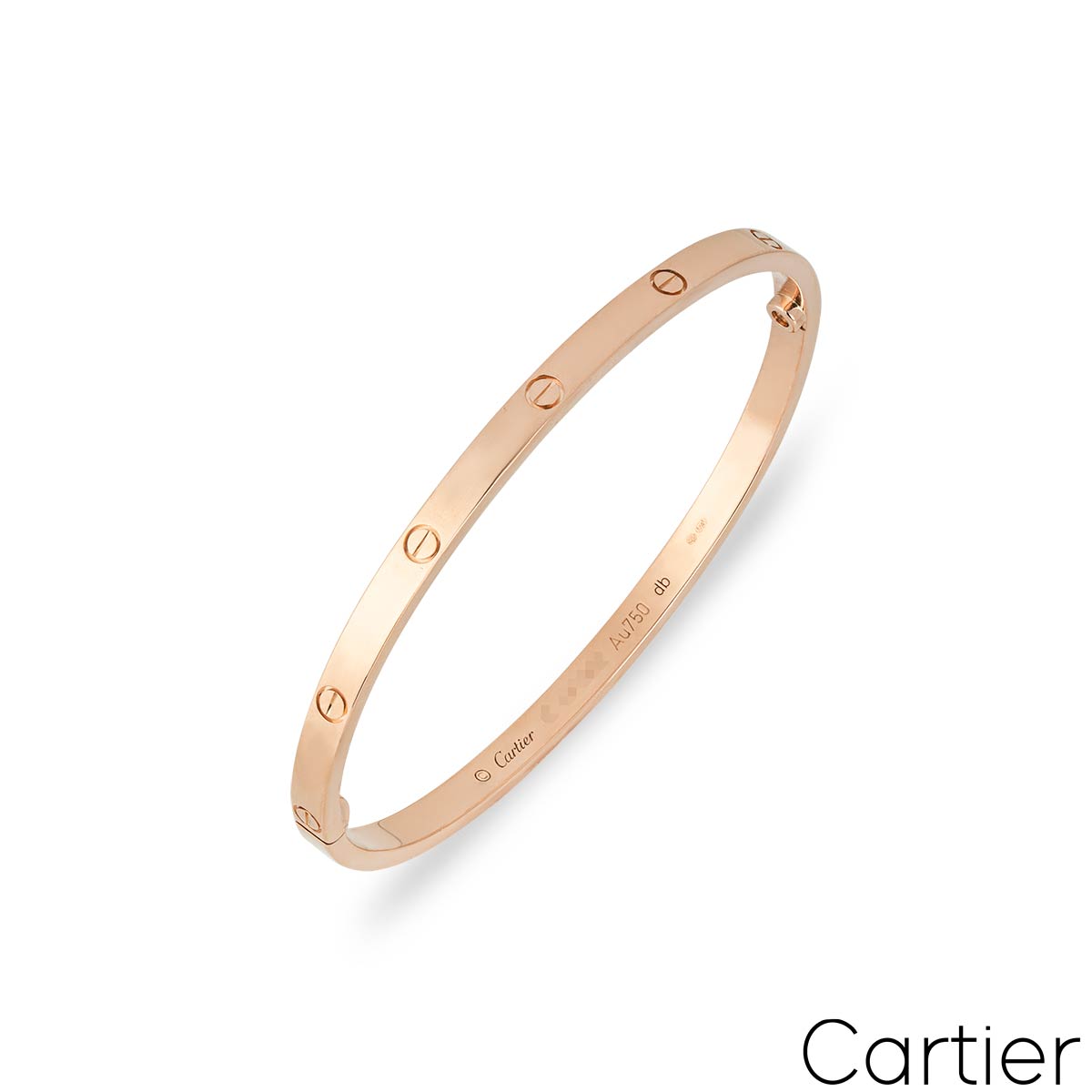 Cartier Rose Gold Plain SM Love Bracelet Size 18 B6047318